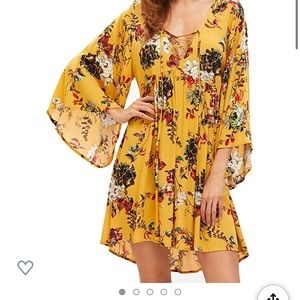 Milumia boho floral v-neck dress